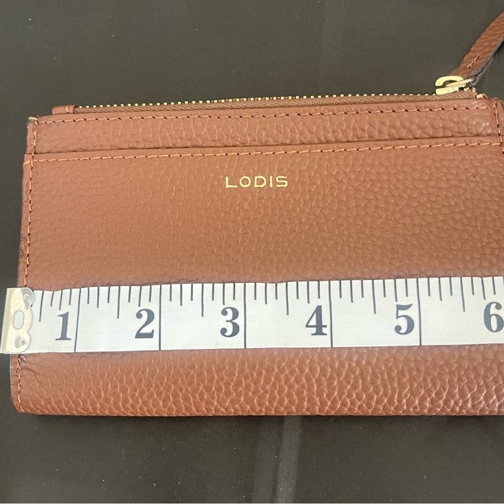 Lodis Tan Authentic Leather Zip Wallet - Picture 6 of 13